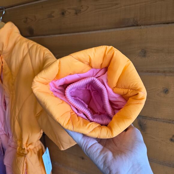 Electric & Rose Aiden Ombre Quilted Jacket NWT L Pink Purple Orange Puffer Coat - Picture 5 of 15